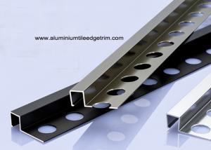 China 10mm Square Box Aluminium Tile Edge Trim Polished And Anodized factory
