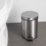 Mini Round Foot Pedal Trash Can Stainless Steel Dustbin With Garbage Rubbish