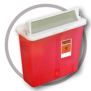China 4.6 Litre Sharps disposal container, Sliding Lid, Red,Sharps Container | WinnerCare factory