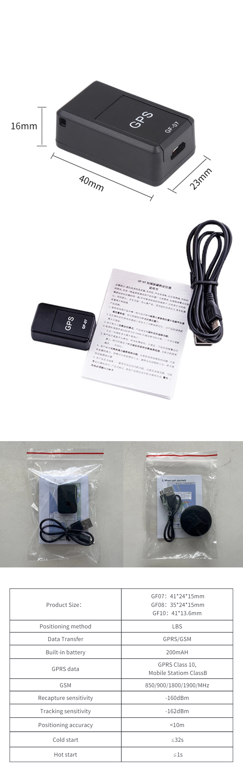 Youwei GF07 real time global mini gps drone car GPS tracker Personal Tracking Device