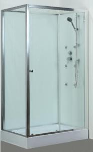 China Massage Rooms / Clubs Rectangular Clear Glass Shower Enclosures With Tray factory