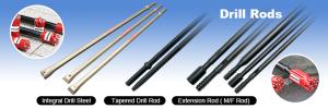 China 11 Degree Tapered Rock Drill Rods , Tungsten Carbide Rod In Underground Mining Industry factory