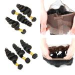 8A Smooth 360 Lace Frontal Loose 24 Inch Wave 3 Bundles Human Hair Weave