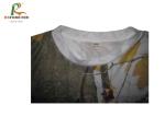 Short Sleeve Sublimation Bedminton Sport T-Shirt With Red Leaves Digital