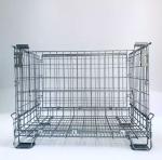 Long Folding 4.8mm Wire Mesh Storage Containers Steel Metal Box Warehouse