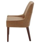 Rivet Modern Leather Dining Chairs , Welt Trimmed Leather And Metal Dining