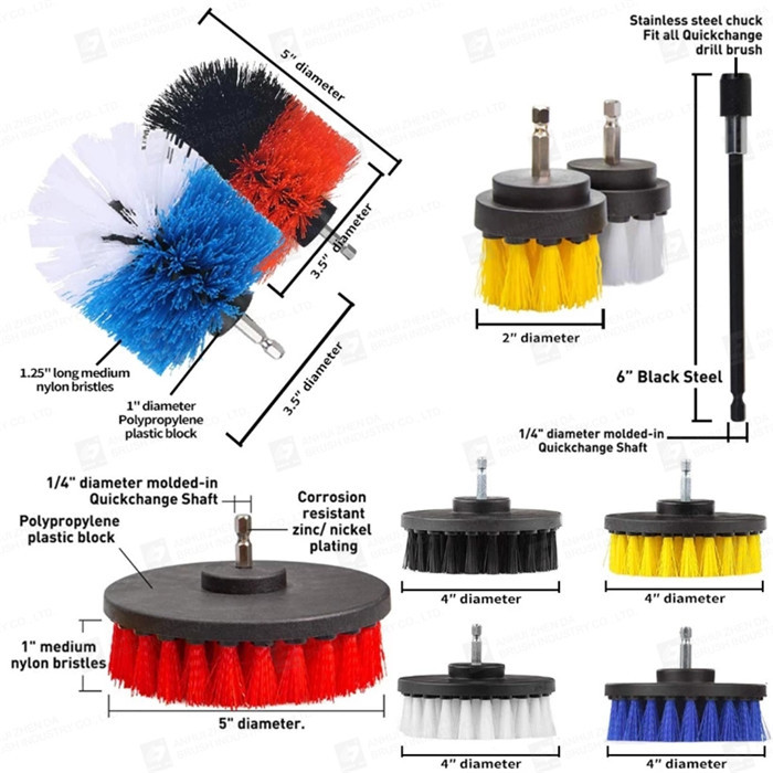 31 Piece 310g Drill Brush Scrub Pads ISO9001 Power Scrubber Cleaning Kit