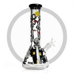 13.5 Inches Smoking Water Pipe 7mm Thick Glass Luminous Art Design Ice Catcher