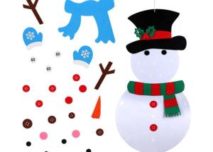 China 31 PCS Detachable Ornaments 20 X 39 Inch DIY Felt Christmas Snowman Games Set factory