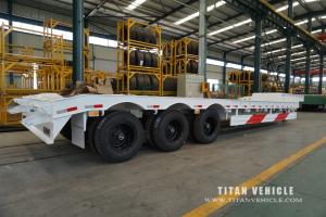 China Low loader semi trailer  with 80 tons trailer to carry construction equipment for sale on sale