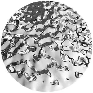 China Silver Mirror Glossy SS Metal Decorative Plate Water Ripple Pattern factory