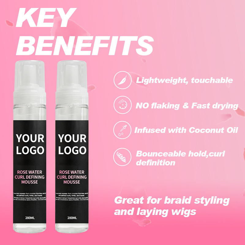 Private Label Curl Defining Mousse Hydrate & Define & Volume Lightweight Hair Styling Foam Hair Mousse For Braid Curl Coil Wave