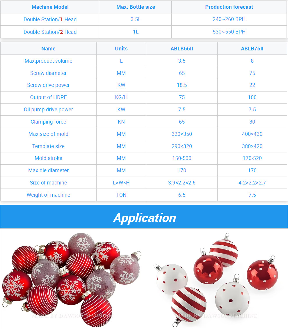 Highly Automated Christmas Ball Plastic Blow Moulding Machine For Bottle Production