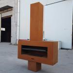 3.9ft Corten Steel Fireplace 2mm Thickness ISO Steel Outdoor Fireplaces