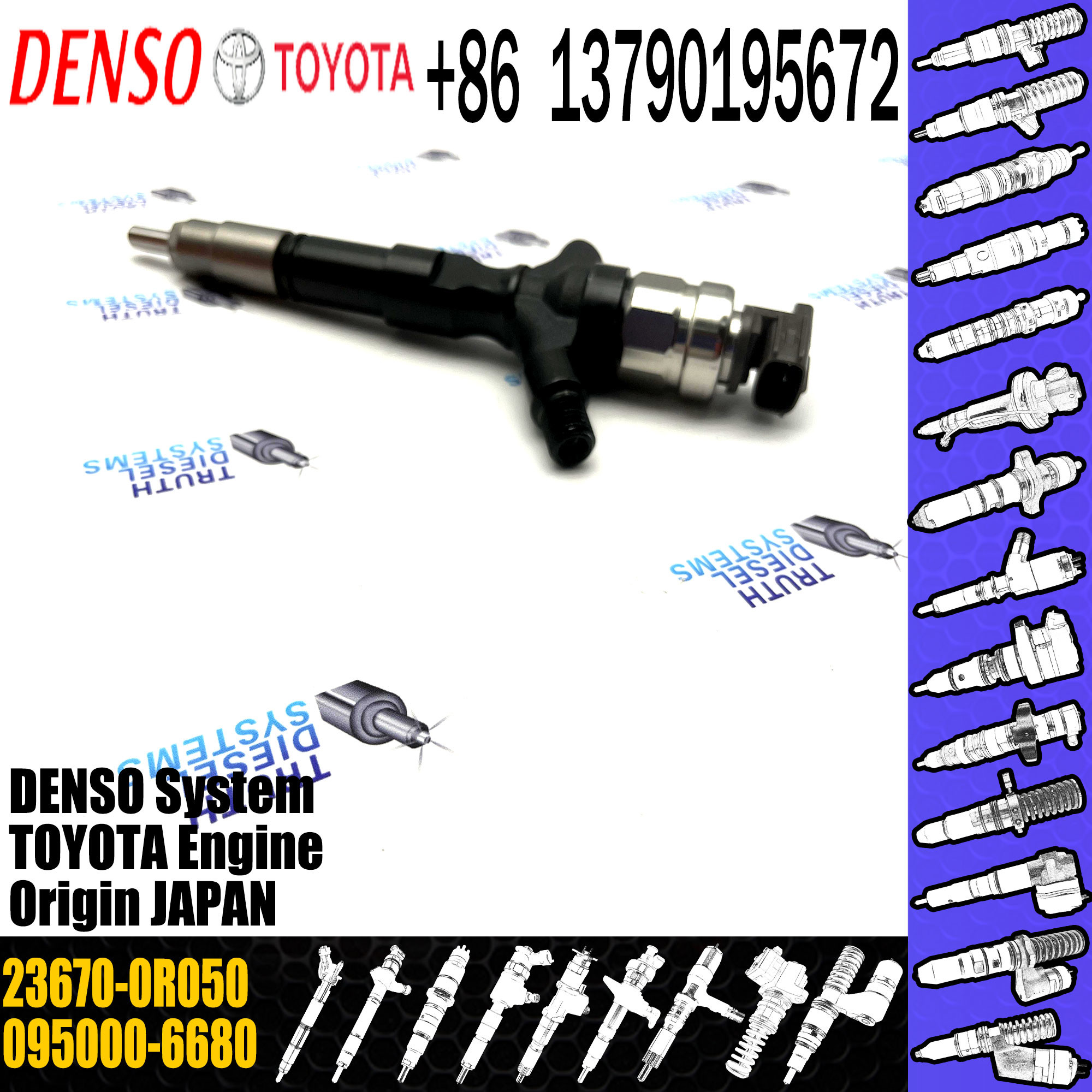 Fuel Injector 095000-6680 Common Rail Injection Nozzle 23670-0R050 For Toyota RAV4 2.0 D