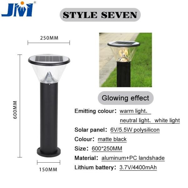 Modern Solar Lawn Lights Novelty Ip65 Solar Garden Lights Park Lawn 250x600mm