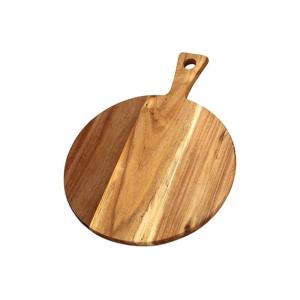 China Handle 12 X 8 Acacia Wood Round Cutting Board Countertop For Meat Bread factory