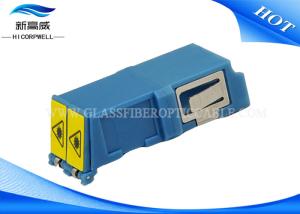 China SC UPC Auto Shutter Fiber Optic Adapter , Blue Black Optical Cable Adapter factory