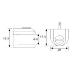 Fixed Glass Holder YS-034-1, Zinc Alloy, for glass 8mm, finishing chrome or