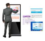 Free standing 55 inch interactive information multi touch screen advertising