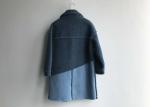 Denim Patch Pocket Sheep Faux Fur Jacket Blue Contrast Long Shearling Blocked