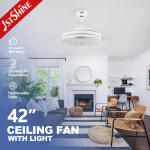 Standard Wind 42-inch Retractable LED Ceiling Fan for Home Office and Space