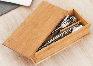 China 0.8cm Natural Color Bamboo Box , Bamboo Recipe Gift Box For Soup Ladle Fork Packaging factory