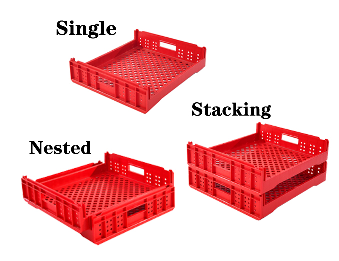 550*480*130mm Customized Color Plastic Crates for Bread Made of Durable PP Material