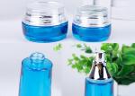 Blue High Grade Glass Toiletry Bottles 30g 50g 40ml 100ml 120ml