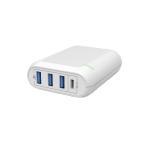 Portable EU Type Plug 66W 12V 3A USB C Charger 3.6V 3A USB A Mini Charger