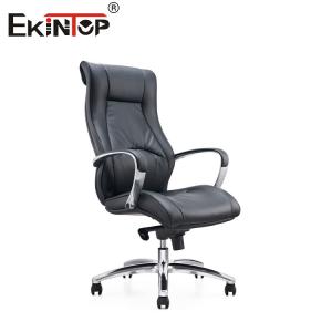 China High Swivel Black PU Leatherette Office Chair With Fixed Armrest on sale