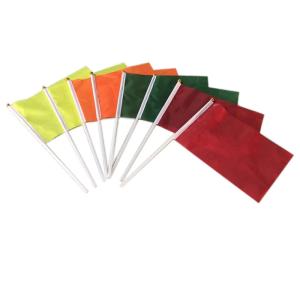 China Knitted Polyester Small Handheld Flags 14*21 Heat Sublimation Printing factory