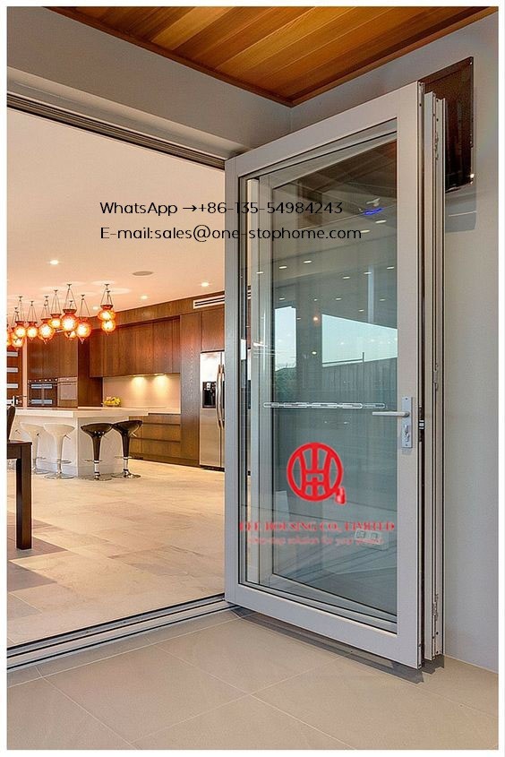 Exterior Strong Double Glazing Aluminum Bi Folding Door