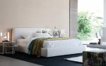 Italy Modern Soft Grey Fabric King Size Bed Furniture