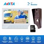 7 Inch 4 Wire Cable Villa Home Door Camera Ring Video Doorbell with Stainless