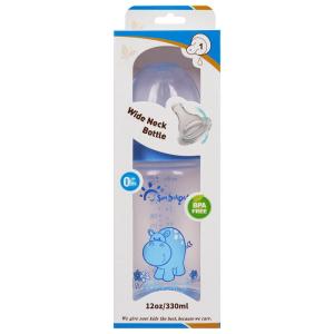 China Wide Neck 12oz 330ml Silicone PP Arc Baby Feeding Bottle factory