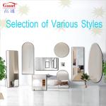 Popular Design Round Wall Mirror in Gold Black Aluminum Frame for Bathroom