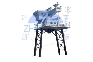 China Hydraulic Twin Shaft JS1500 Concrete Mixer Automatic Bucket Feeding 2 * 30kw Mixing Power factory