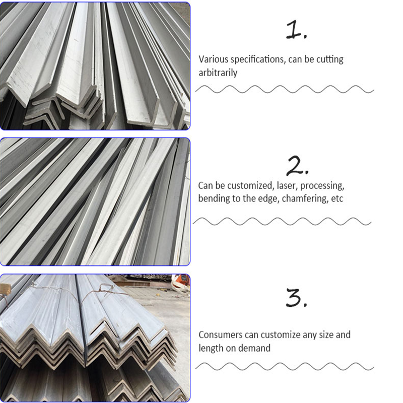 Factory Direct Customized Size Hot Rolled Stainless Steel Angle Bar Equal Type 201 304 316 316L Low Price for Construction