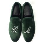 Luxury Green Rubber Outsole Suede Slip On Shoes , Mens Suede Moccasins Good