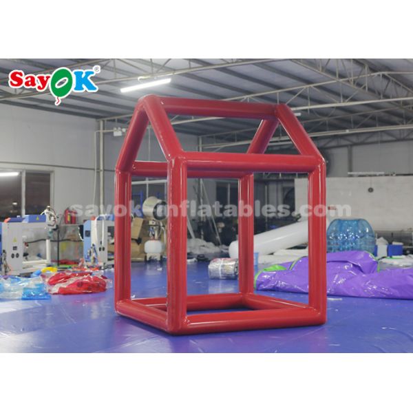 Red Custom Inflatable Products , 0.6mm PVC Tarpaulin Cube Inflatable Photo Booth