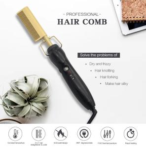 China Multifunctional Hair Curling Comb Flat Iron Hair Brush Digital Hair Straightener Brush factory