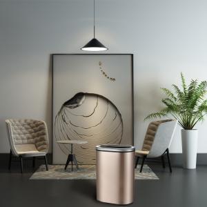 China Smudge Proof 410 Stainless Steel Bathroom Trash Can factory