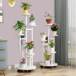 Removable Anti Rust 4 Tier Wrought Iron Corner Plant Stand