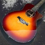 Real abalone sunburst 916 classic acoustic guitar,Solid Spruce top,Ebony