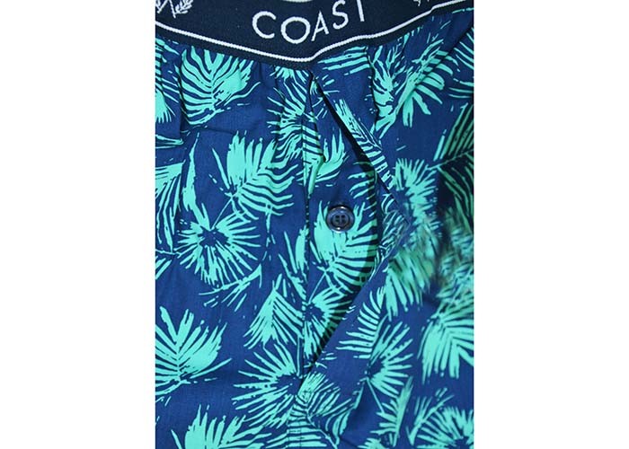 Cotton Jersey Men's Round Neck Pajamas / Mens T Shirt And Woven Shorts Pyjamas With Side Pockets