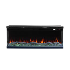 China 120V Three Sided Fully Recessed Electric Fireplace With 6 Colors Burning Flame DIY Log factory