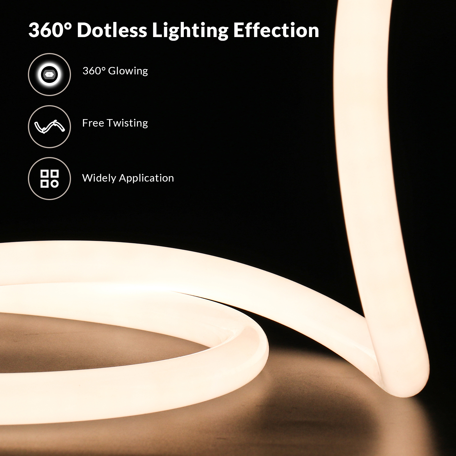 360 Silicone Neon Flex Diffuser Dimmable LED Strip Neon Light Diffuser