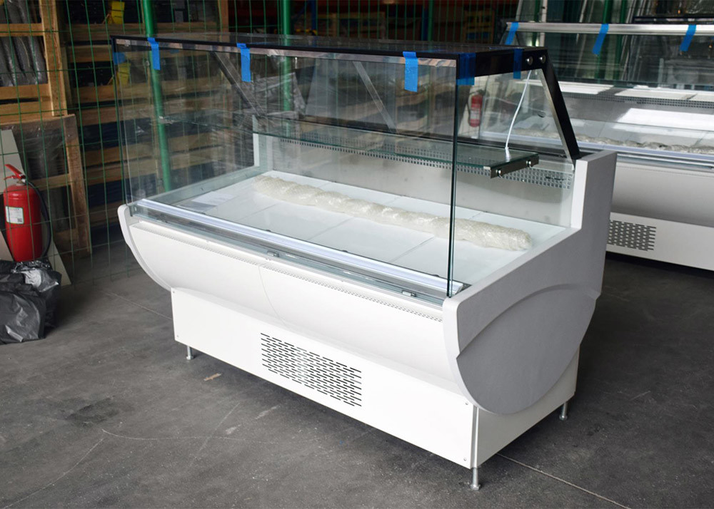 China R290 Fish Seafood Refrigerated Meat Display Chiller Self Serve on sale