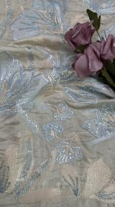 China East Culture Embroidered Sequin Fabric For Evening Party Company Occasion Show factory